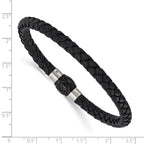 Men's Brushed and Polished Woven Stainless Steel Bracelet 6mm