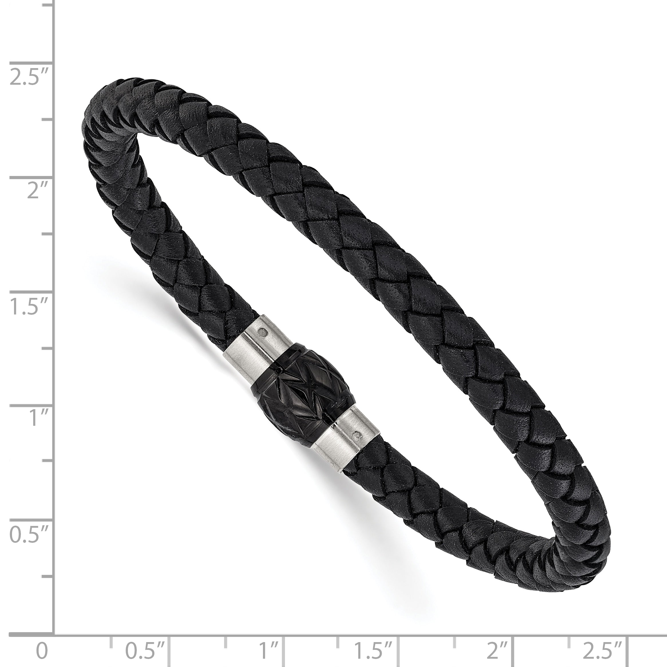 Men's Brushed and Polished Woven Stainless Steel Bracelet 6mm