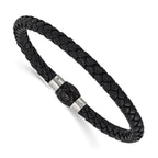 Men's Brushed and Polished Woven Stainless Steel Bracelet 6mm