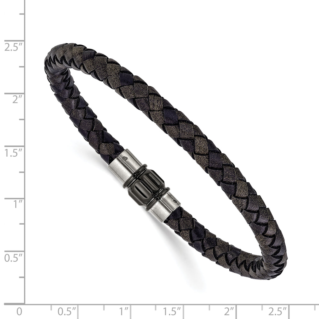 Men's Brushed and Polished Woven Stainless Steel Bracelet 6mm 8.5in