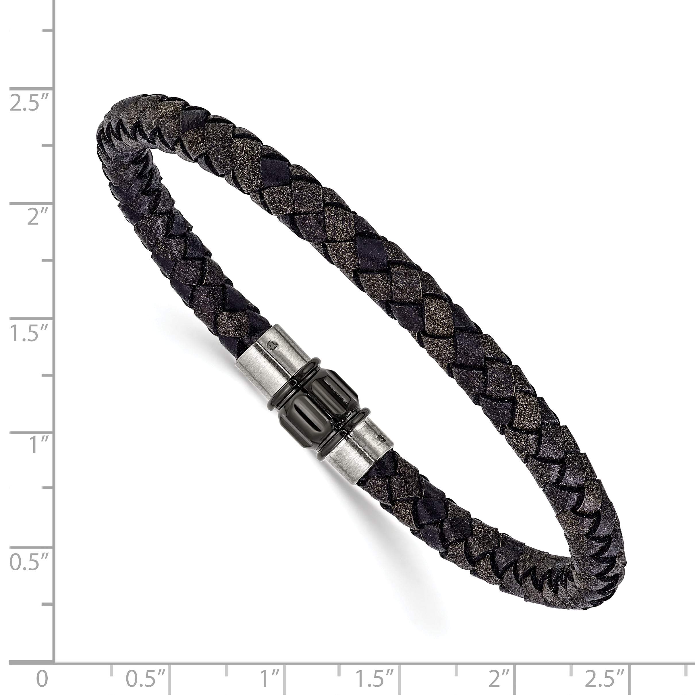 Men's Brushed and Polished Woven Stainless Steel Bracelet 6mm 8.5in
