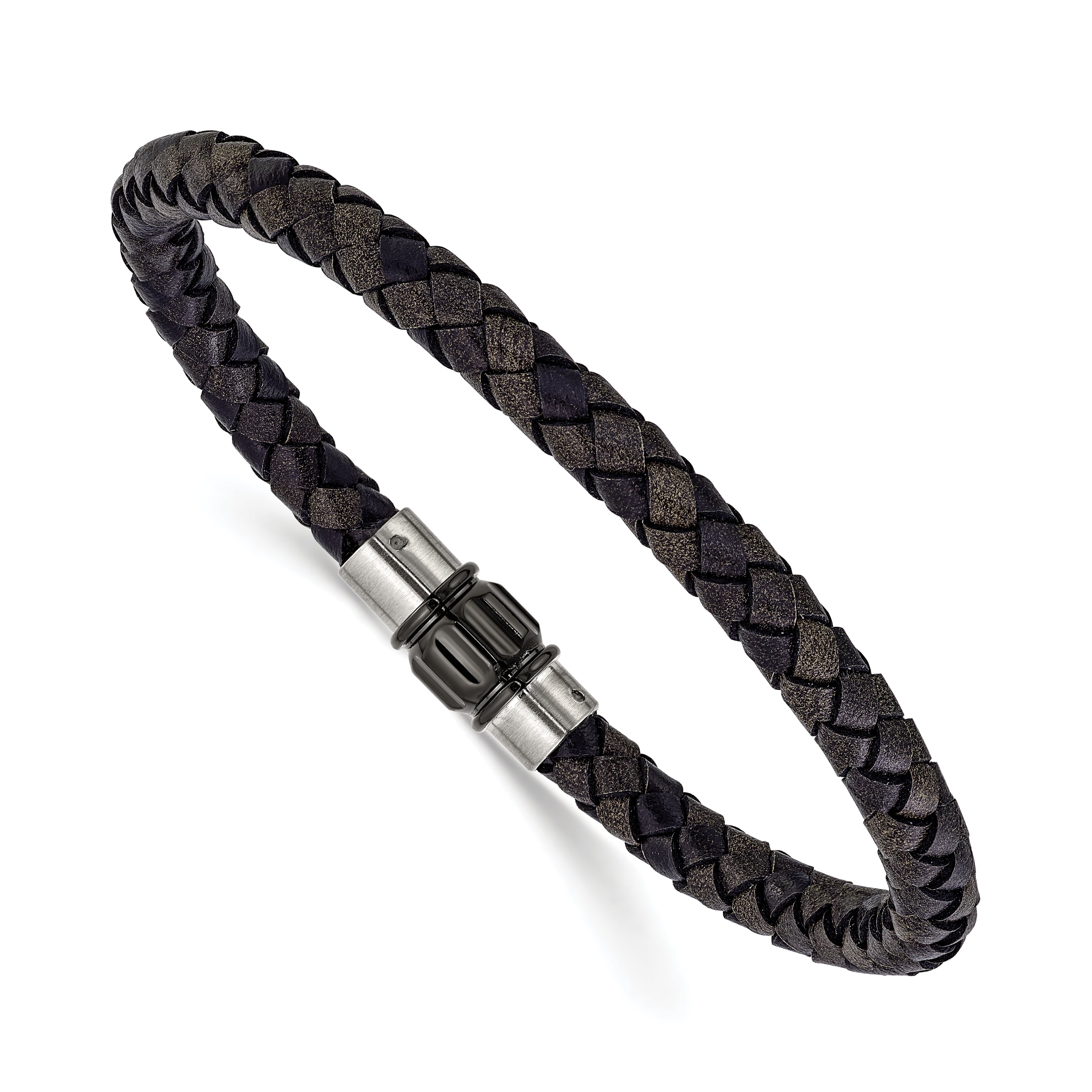Men's Brushed and Polished Woven Stainless Steel Bracelet 6mm 8.5in Main image