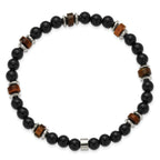 Polished Black Onyx Stainless Steel Bracelet 6.8mm