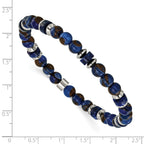 Polished Blue Lapis Stainless Steel Bracelet 6.6mm