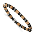 Polished Black Onyx Stainless Steel Bracelet 6.6mm