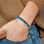 Polished Black Onyx Stainless Steel Bracelet 6.4mm