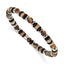 Polished Brown Tiger's Eye Stainless Steel Bracelet 6.5mm 7.5in