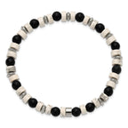 Polished Howlite Stainless Steel Bracelet 6.4mm