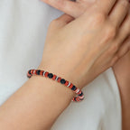Polished Red Agate Stainless Steel Bracelet 6.35mm