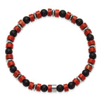 Polished Red Agate Stainless Steel Bracelet 6.35mm
