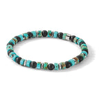 Polished Black Onyx Stainless Steel Bracelet 6.4mm 8in