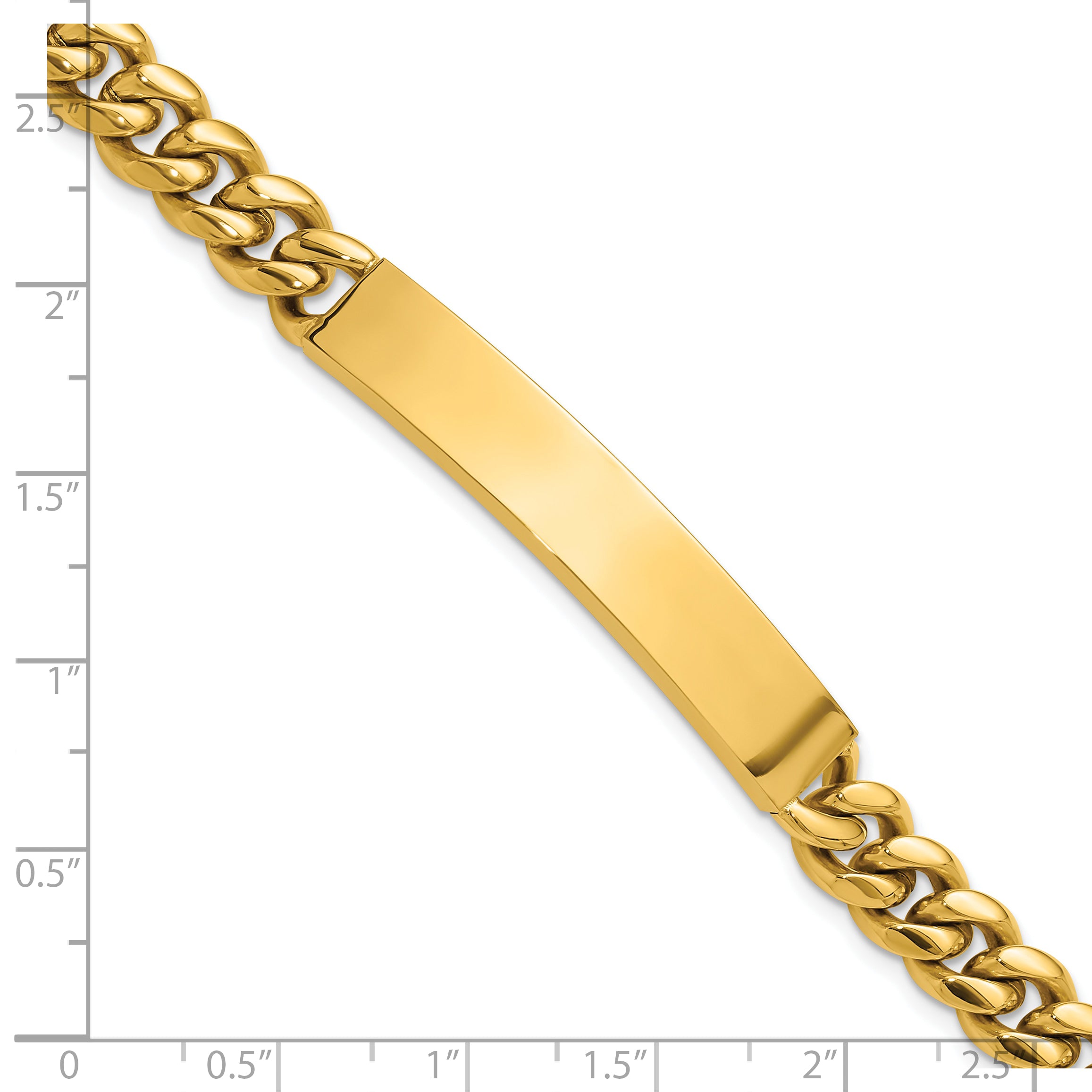 Men's Polished Gold-Tone Stainless Steel ID Bracelet 8mm