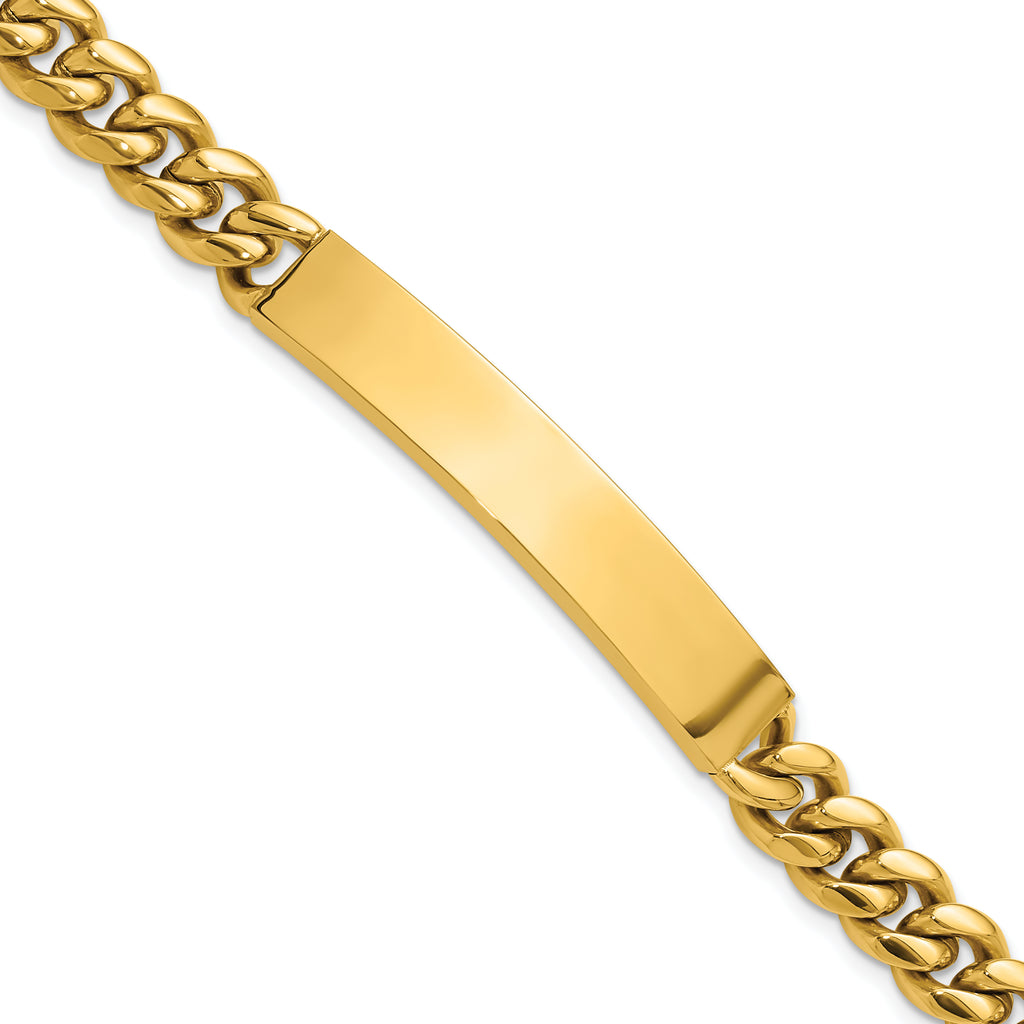 Men's Polished Gold-Tone Stainless Steel ID Bracelet 8mm