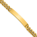 Men's Polished Gold-Tone Stainless Steel ID Bracelet 8mm