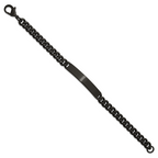 Men's Brushed Black Stainless Steel ID Bracelet 8mm
