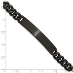 Men's Brushed Black Stainless Steel ID Bracelet 8mm