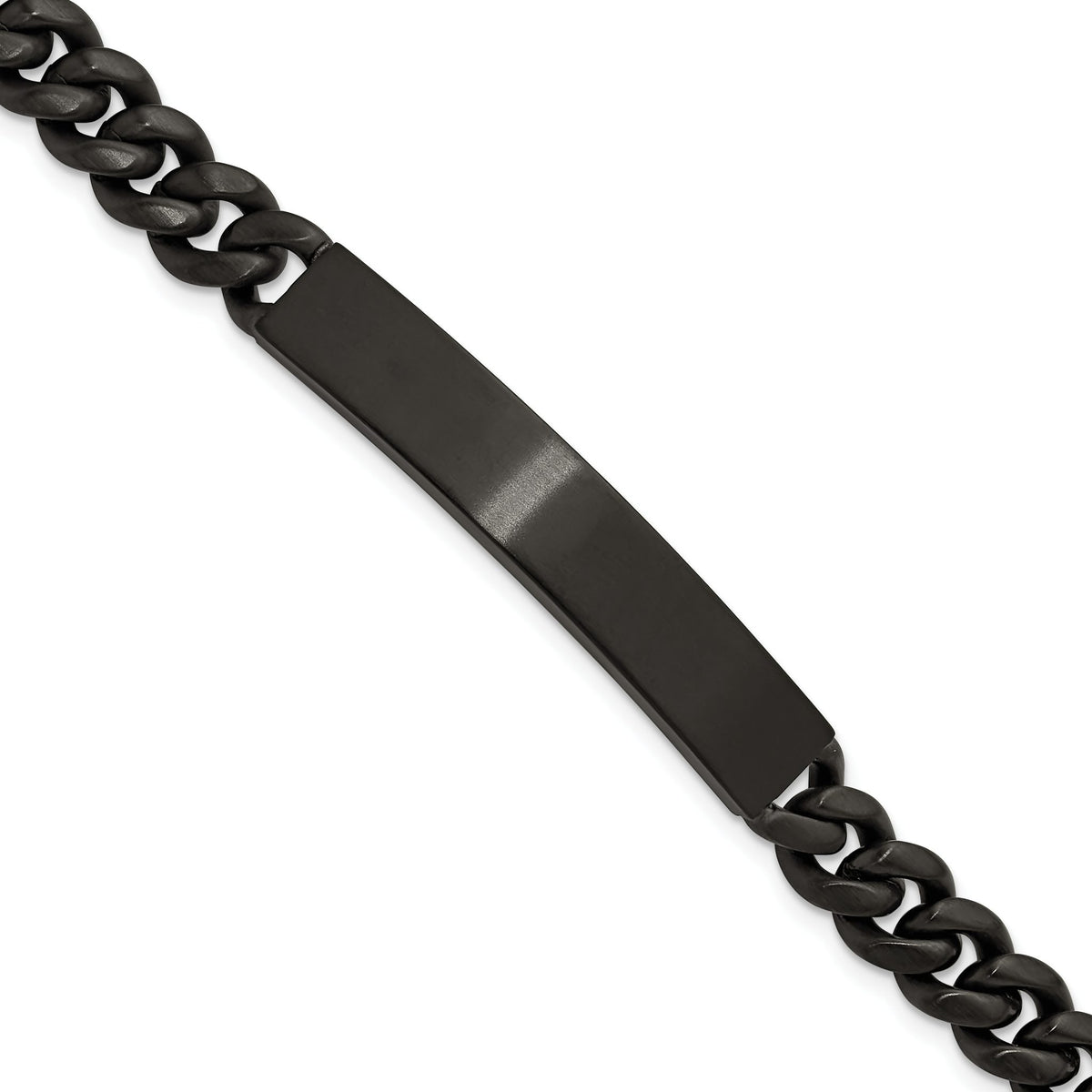 Chisel Men's Curb Link ID Bracelet in Black IP-Plated Stainless Steel, 8.5 Inch - Sophia Jewelers Main image