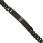 Men's Brushed Black Stainless Steel ID Bracelet 8mm