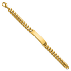 Men's Polished Gold-Tone Stainless Steel ID Bracelet 10mm