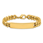 Men's Polished Gold-Tone Stainless Steel ID Bracelet 10mm