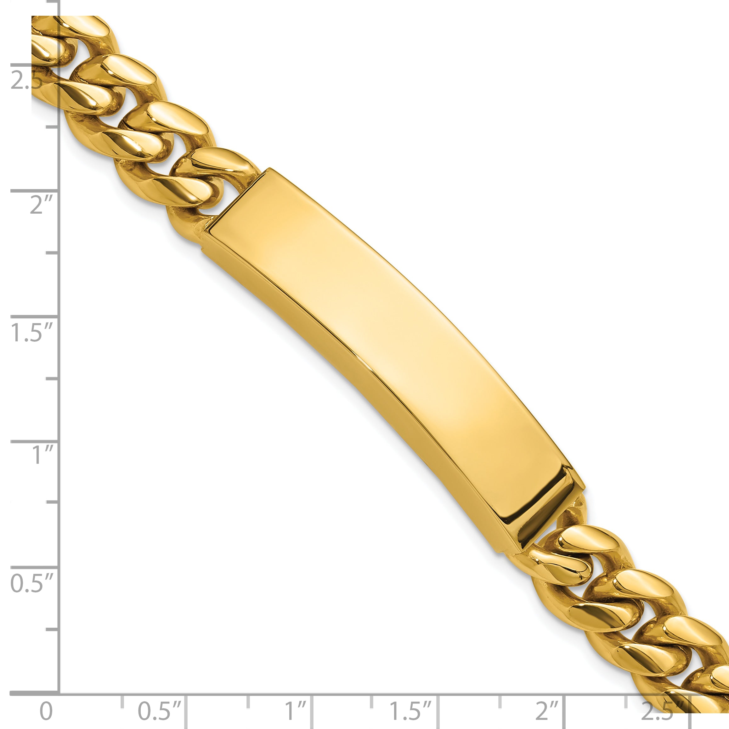 Men's Polished Gold-Tone Stainless Steel ID Bracelet 10mm