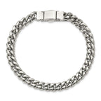 Men's Polished Stainless Steel Curb Chain Bracelet 8mm