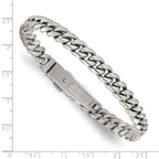 Men's Polished Stainless Steel Curb Chain Bracelet 8mm