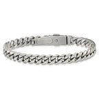 Men's Polished Stainless Steel Curb Chain Bracelet 8mm