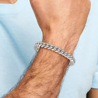 Men's Polished Stainless Steel Curb Chain Bracelet 10mm