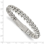 Men's Polished Stainless Steel Curb Chain Bracelet 10mm