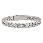 Men's Polished Stainless Steel Curb Chain Bracelet 10mm
