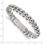 Men's Polished Stainless Steel Curb Chain Bracelet 12mm