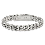 Men's Polished Stainless Steel Curb Chain Bracelet 12mm