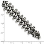 Men's Antiqued Franco Stainless Steel Chain Bracelet 15mm