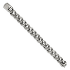 Men's Antiqued Stainless Steel Curb Chain Bracelet 16mm