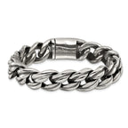 Men's Antiqued Stainless Steel Curb Chain Bracelet 16mm