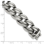 Men's Antiqued Stainless Steel Curb Chain Bracelet 16mm