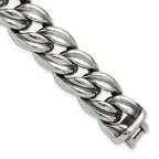 Men's Antiqued Stainless Steel Curb Chain Bracelet 16mm