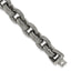 Men's Antiqued Grooved Stainless Steel Link Bracelet 13mm