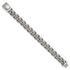 Men's Antiqued Stainless Steel Curb Chain Bracelet 15mm