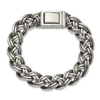 Men's Antiqued Stainless Steel Curb Chain Bracelet 15mm