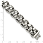 Men's Antiqued Stainless Steel Curb Chain Bracelet 15mm