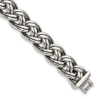 Men's Antiqued Stainless Steel Curb Chain Bracelet 15mm