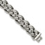 Men's Antiqued Stainless Steel Curb Chain Bracelet 15mm