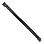 Men's Brushed and Polished Black Stainless Steel Box Chain Bracelet 12mm