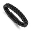 Men's Brushed and Polished Black Stainless Steel Box Chain Bracelet 12mm
