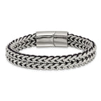 Men's Polished Stainless Steel Franco Chain Bracelet 11mm