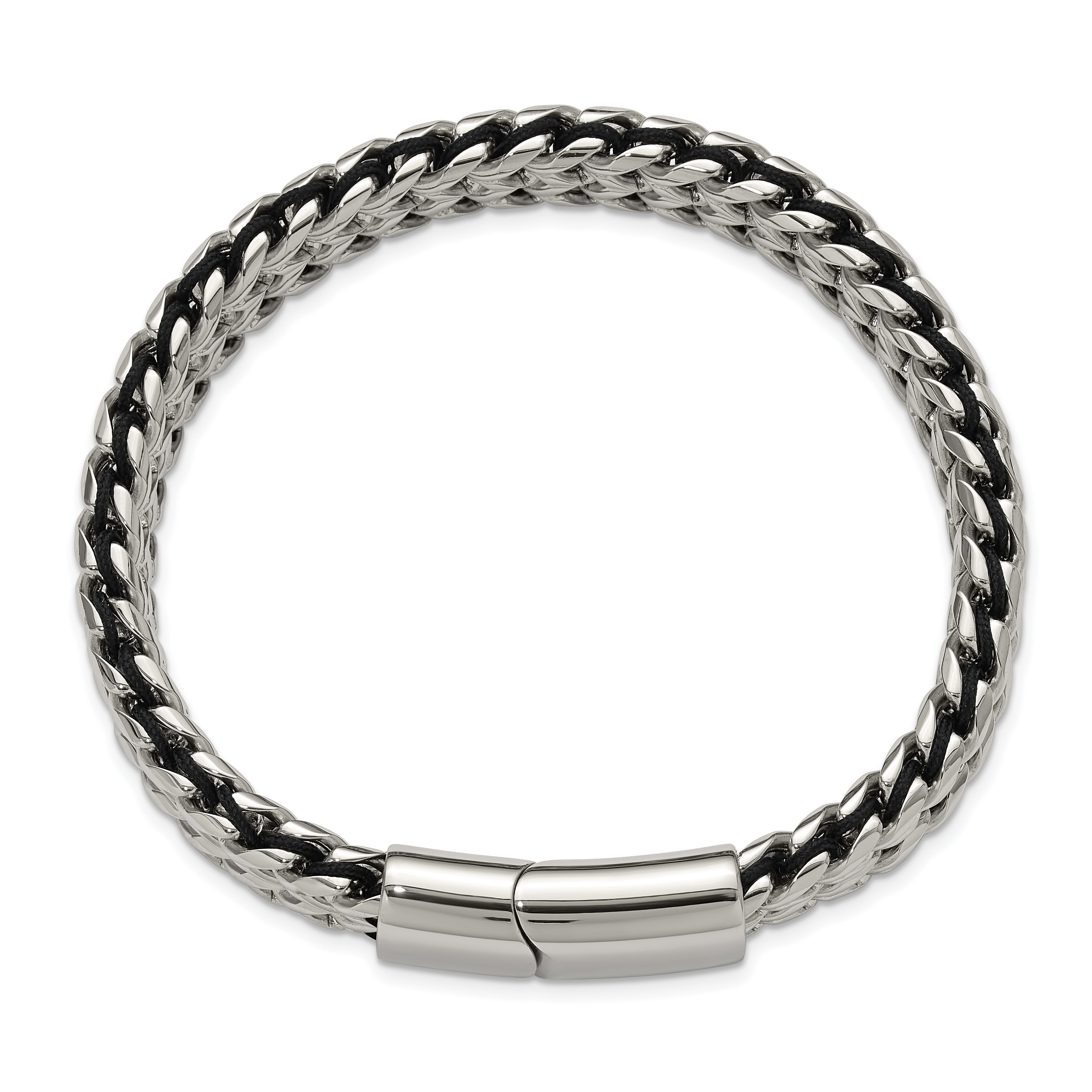 Men's Polished Stainless Steel Franco Chain Bracelet 11mm