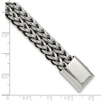 Men's Polished Stainless Steel Franco Chain Bracelet 11mm