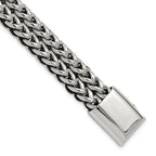 Men's Polished Stainless Steel Franco Chain Bracelet 11mm